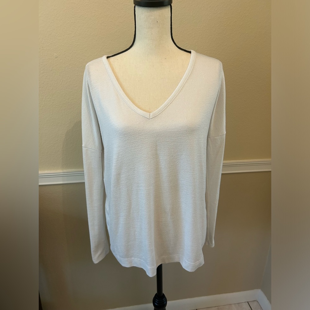 Rag & Bone White Long Sleeve Top